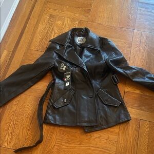 Elegant Black Leather Jacket for Women